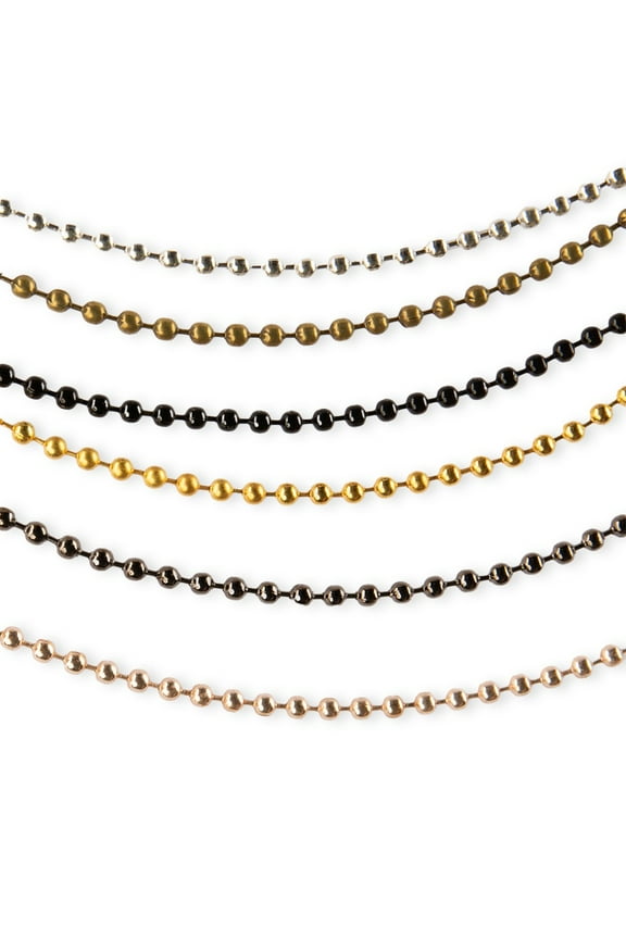 Paracord Alloy Ball Chain Dog Tag Necklace, 24 in, 2.4 mm, Available in Packs of 5, 10, 20