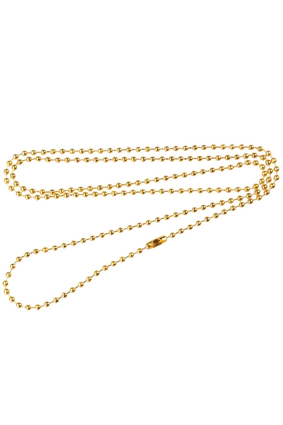 Ball Chain Dog Tag Necklace - 4 and 24 Inches Long - 2.0 or 2.4mm Bead Size - Matching Connector - Adjustable Metal Bead Chain