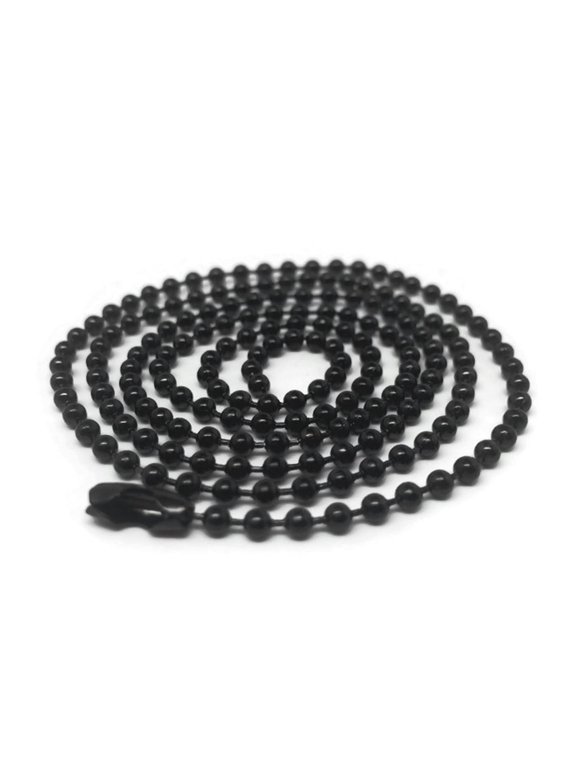 Ball Chain Necklace Black Bead