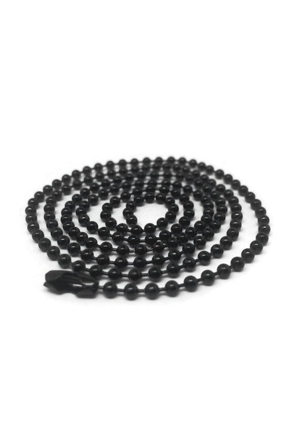 Ball Chain Necklace Black Bead