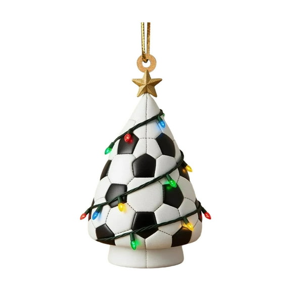 Ball Christmas Tree Shaped Ornament With Lights For Festive Decor Inspired By Footballs Baseballs Soccer Balls And Tennis Balls And Easy Hanging For Seasonal Decor And Gift Ideas