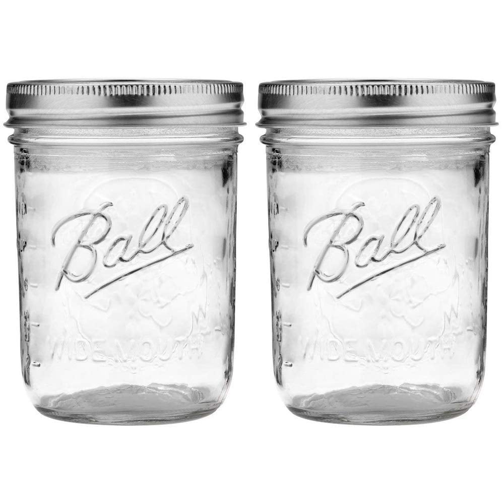 Ball Clear Glass Dishwasher Safe Jellies Sauce Food Storage Jar (2 Count)