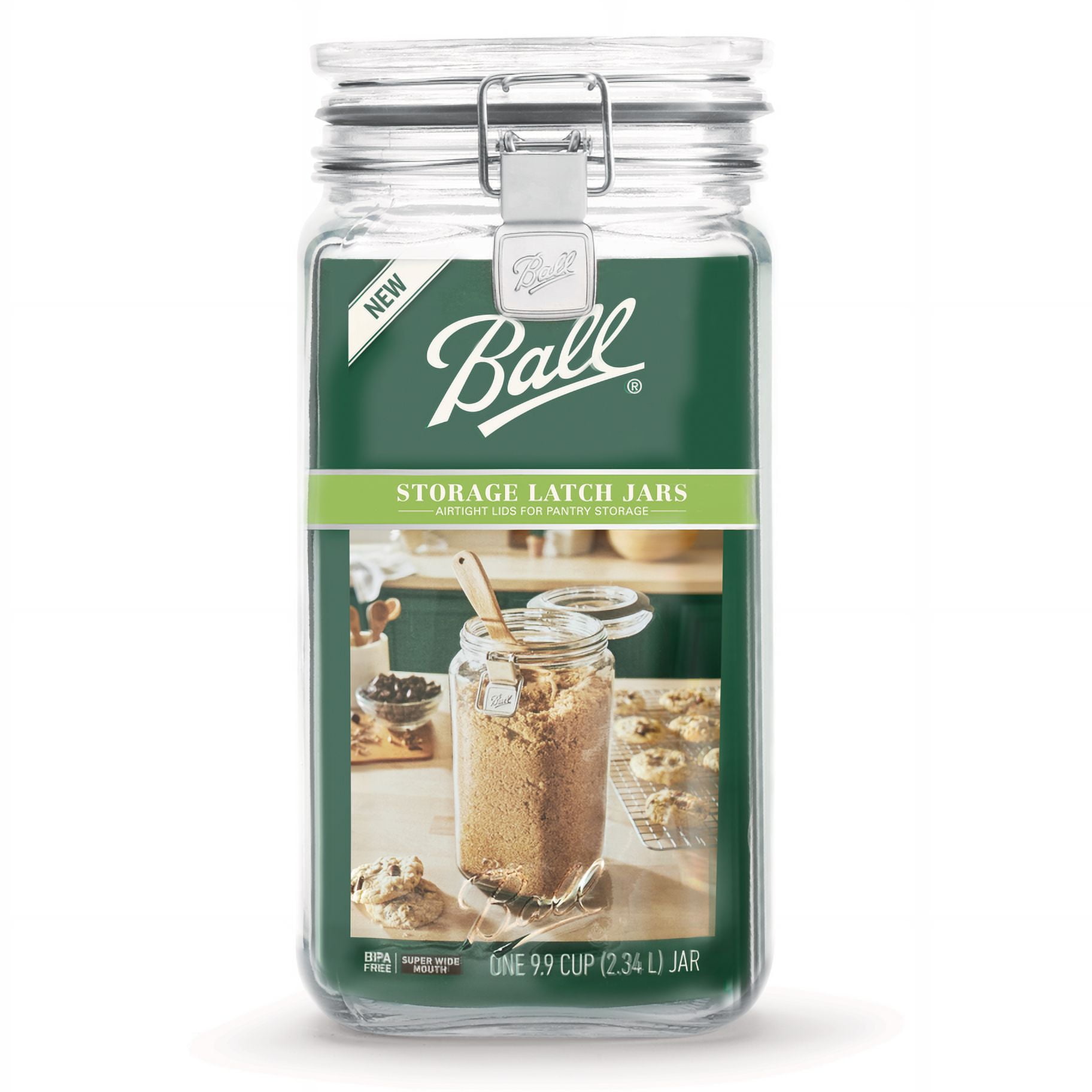 Ball Clear Glass Stackable Food Storage Jar with Lid