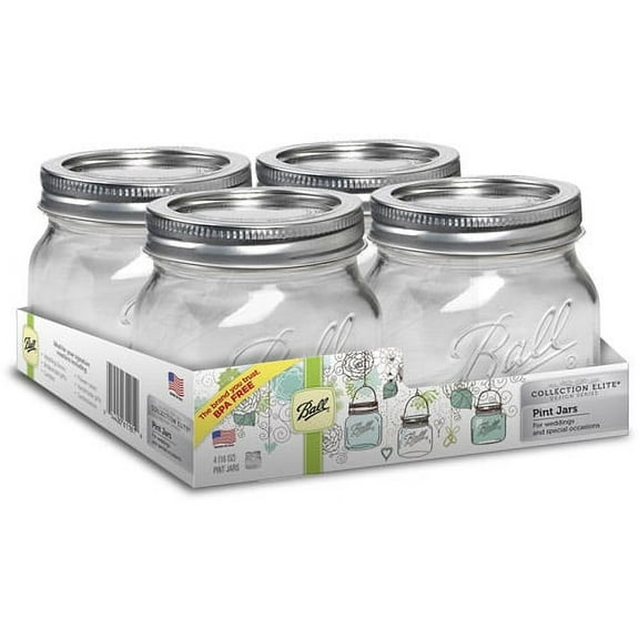 Ball Collection Elite 16 Oz. Mason Jars, 4 Piece