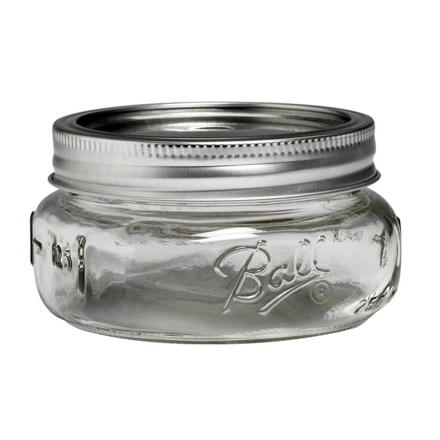 Ball Collection Elite Glass Mason Jar with Lid and Band, Wide Mouth, 8 Ounces, 4 Count