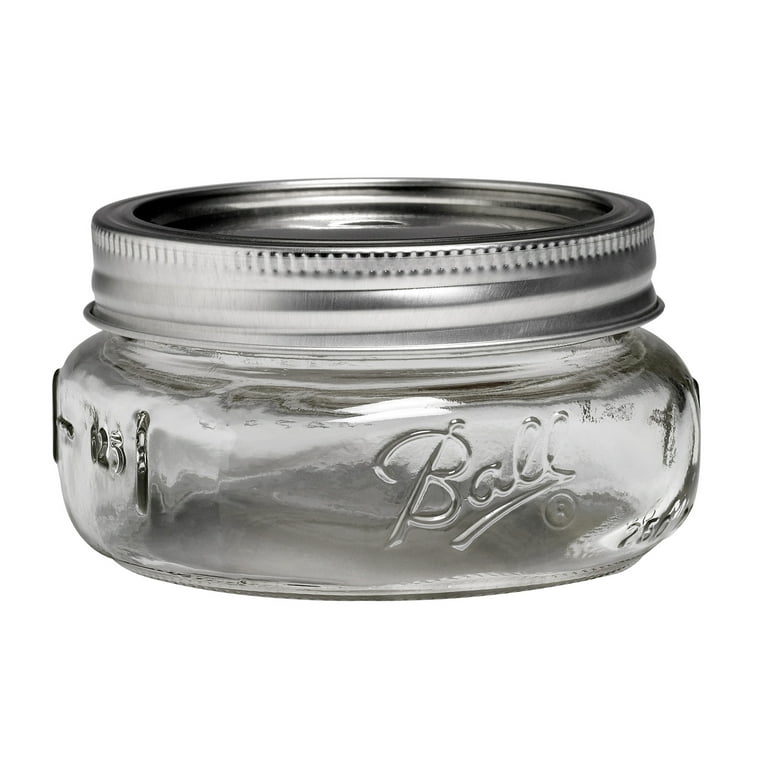 Ball Collection Elite Glass Mason Jar with Lid and Band, Wide Mouth, 8  Ounces, 4 Count 