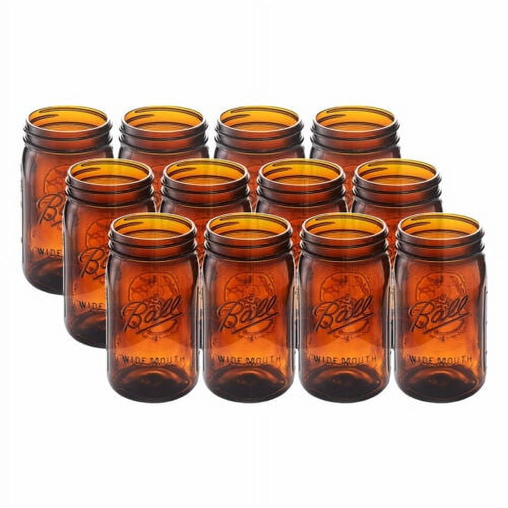 Ball Collection Elite Quart Wide Mouth Amber Canning Jar, Bulk, 12 Jars No  Lids 