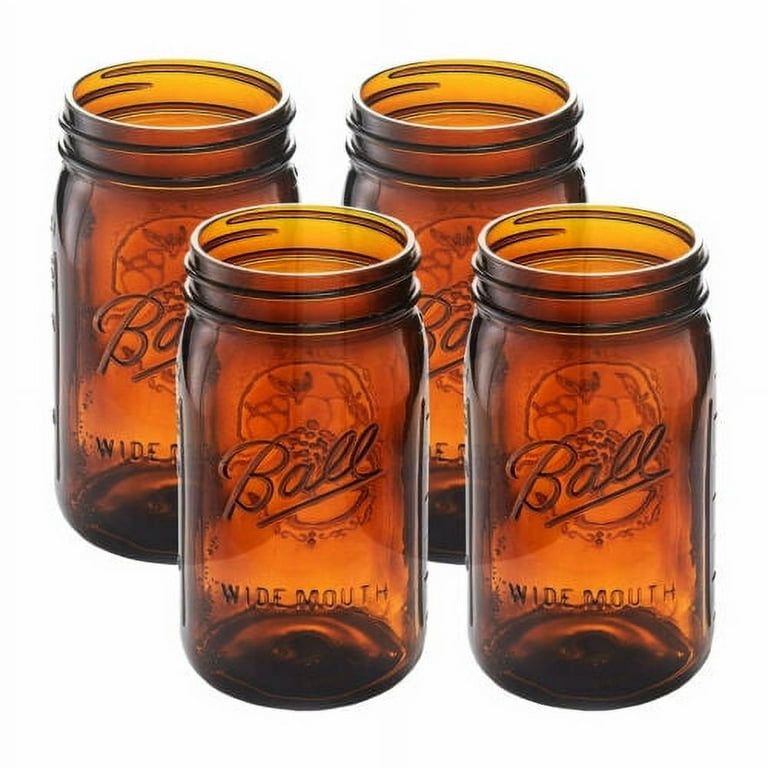 Ball Collection Elite Quart Wide Mouth Amber Canning Jar, Bulk (No Lid or  Band)