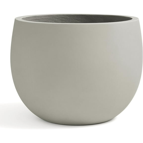 Ball Concrete Planter Outdoor Indoor, Large Tall Cement Plant Pots for Trees Flowers (Gray, 20 inch)