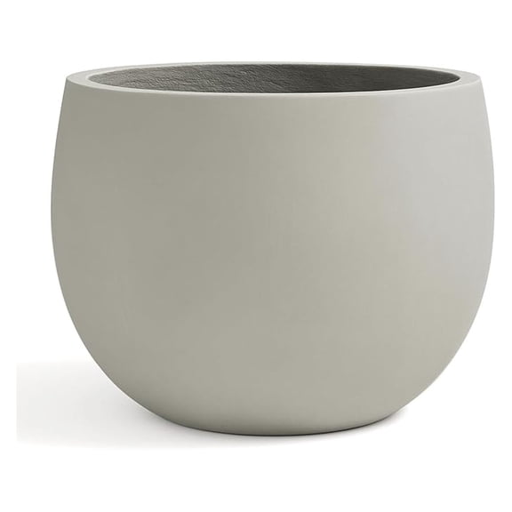 Ball Concrete Planter Outdoor Indoor, Large Tall Cement Plant Pots for Trees Flowers (Gray, 20 inch)