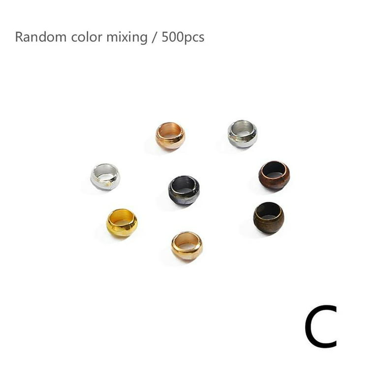 500Pcs 4mm Round Crimp Beads Jewelry Making Crimp End Spacer Bead, Copper