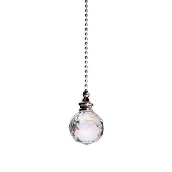 Ball Dazzling Ceiling Fan Pull Chain Pull Chain Extension with Connector for Ceiling Light Fan Replacement Easy Install Kit Sparkling Crystal Ball Room Decor