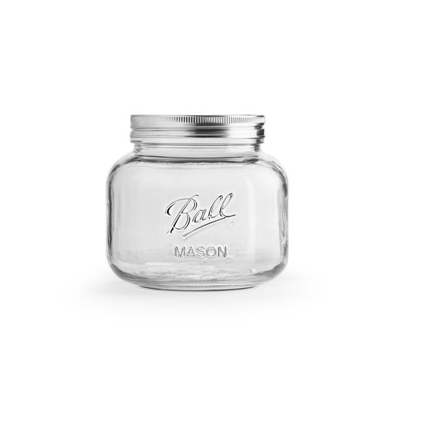 Ball Decorative Mason Jar with One Piece Stainless Steel Lid, Half Gal