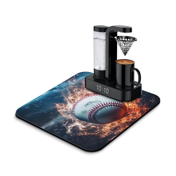 Ball Dish Drying Mat, Football Volleyball Tennis Absorbent Kitchen Mat, Athletic Competition Theme