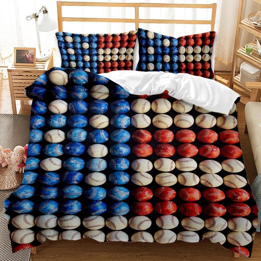 Ball Duvet Cover Set Sports Balls Bedding Set Basketball Football