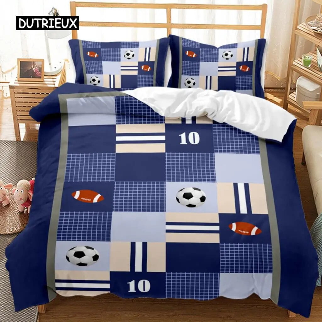 Ball Duvet Cover Set Sports Balls Bedding Set King Size Basketball