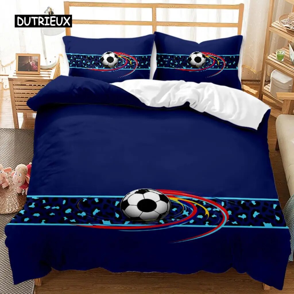 Ball Duvet Cover Set Sports Balls Bedding Set King Size Basketball