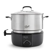 Ball EasyCanner Programmable Electric Water Bath Canner with Rack, 21-Quart Canning Pot with Steamer Insert and Lid for Preserving Jams and Vegetables, Fits 8 Pint Mason Jars