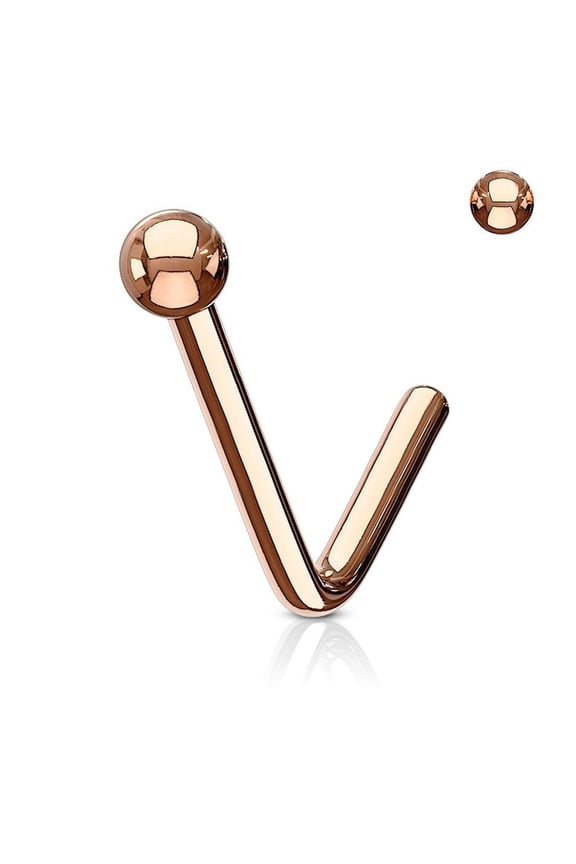 Ball End 316L Surgical Steel L Bend Stud Nose Rings (Various Sizes)