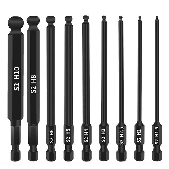 Ball End Hex Bit Set 100mm Ball Head Screwdriver Bit 1/4 Inch Hex Shank Magentic