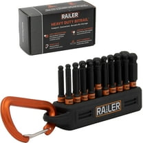 Ball End Hex Bit Set - Railer 2 Inch Impact Driver 20pc Hex Bit Set With A Bit Holder & Carabiner. Premium S2 Steel, Ideal For Furniture Screws
