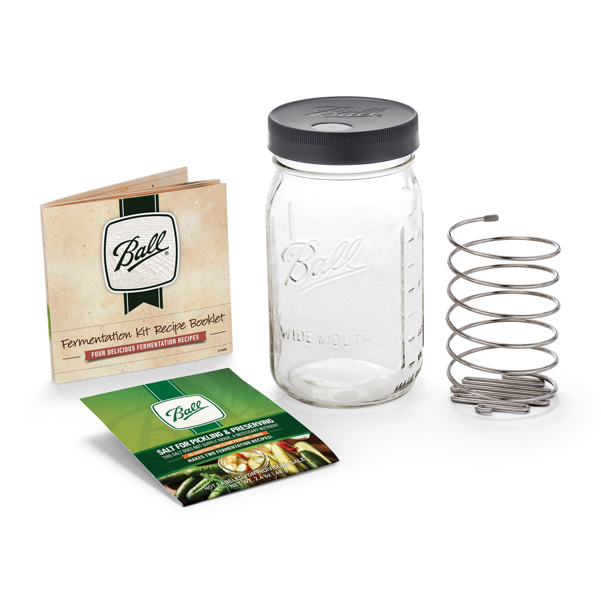 Ball Fermentation Kit, 1 Quart (32 oz) Wide Mouth Mason Jar