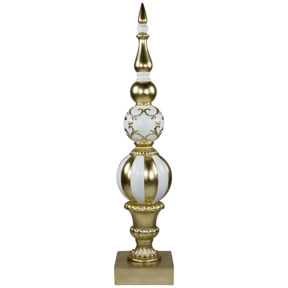 Ball Finial Commercial Size Christmas Decoration 48" - Gold and White