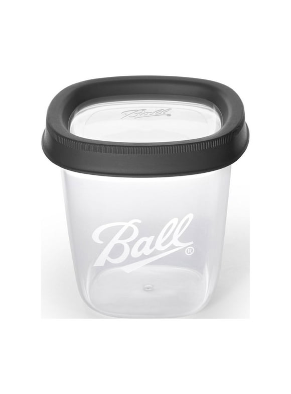 Ball, Freezer Jars, Plastic, Grey, 16 oz, 2 pack