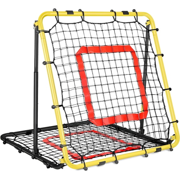 BaseGoal Yellow Ball Game Rebounder Net for Pitching Practice, Baseball and Softball Player Training