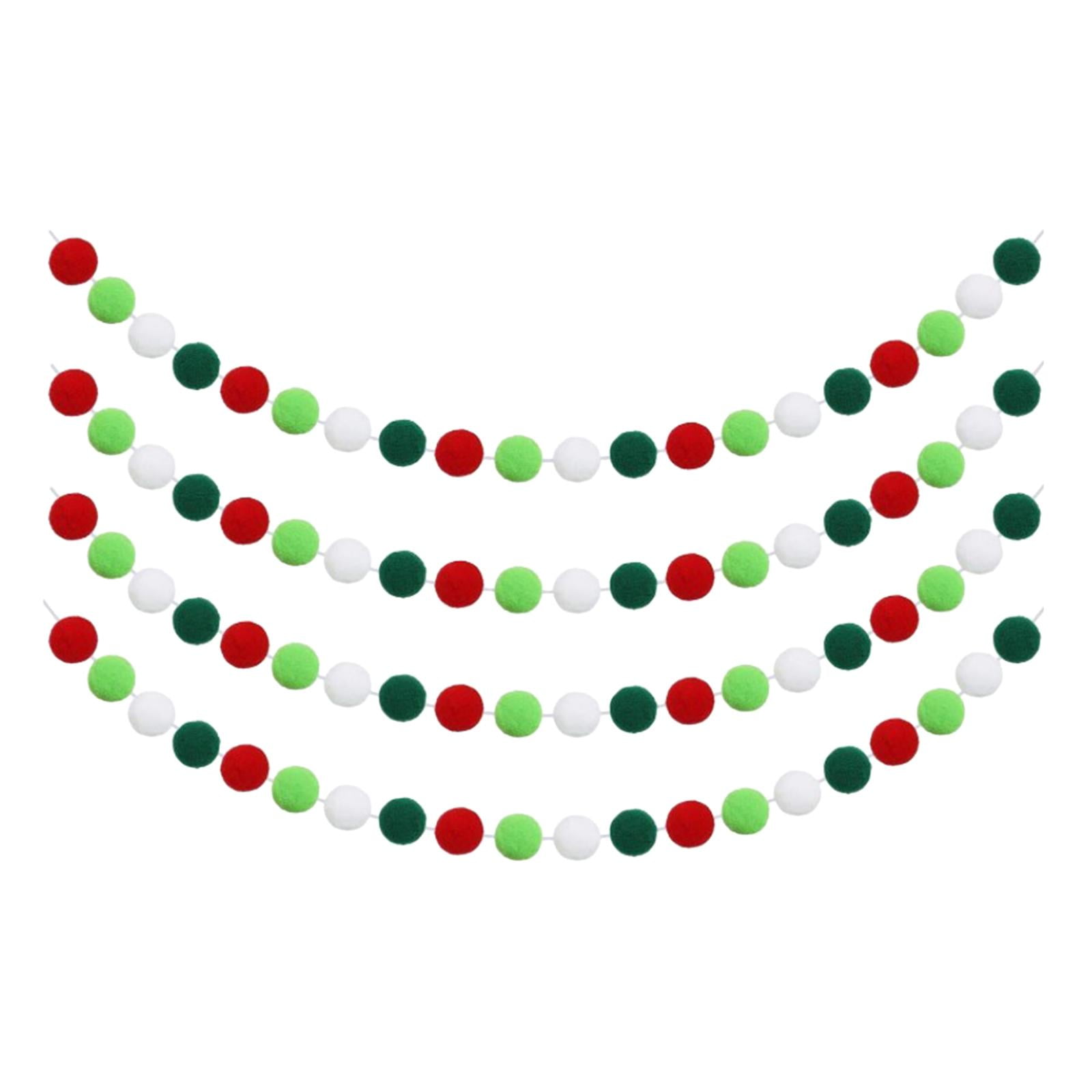 Ball Garland Colorful Pom Handmade pompoms Christmas Tree Ball Garland
