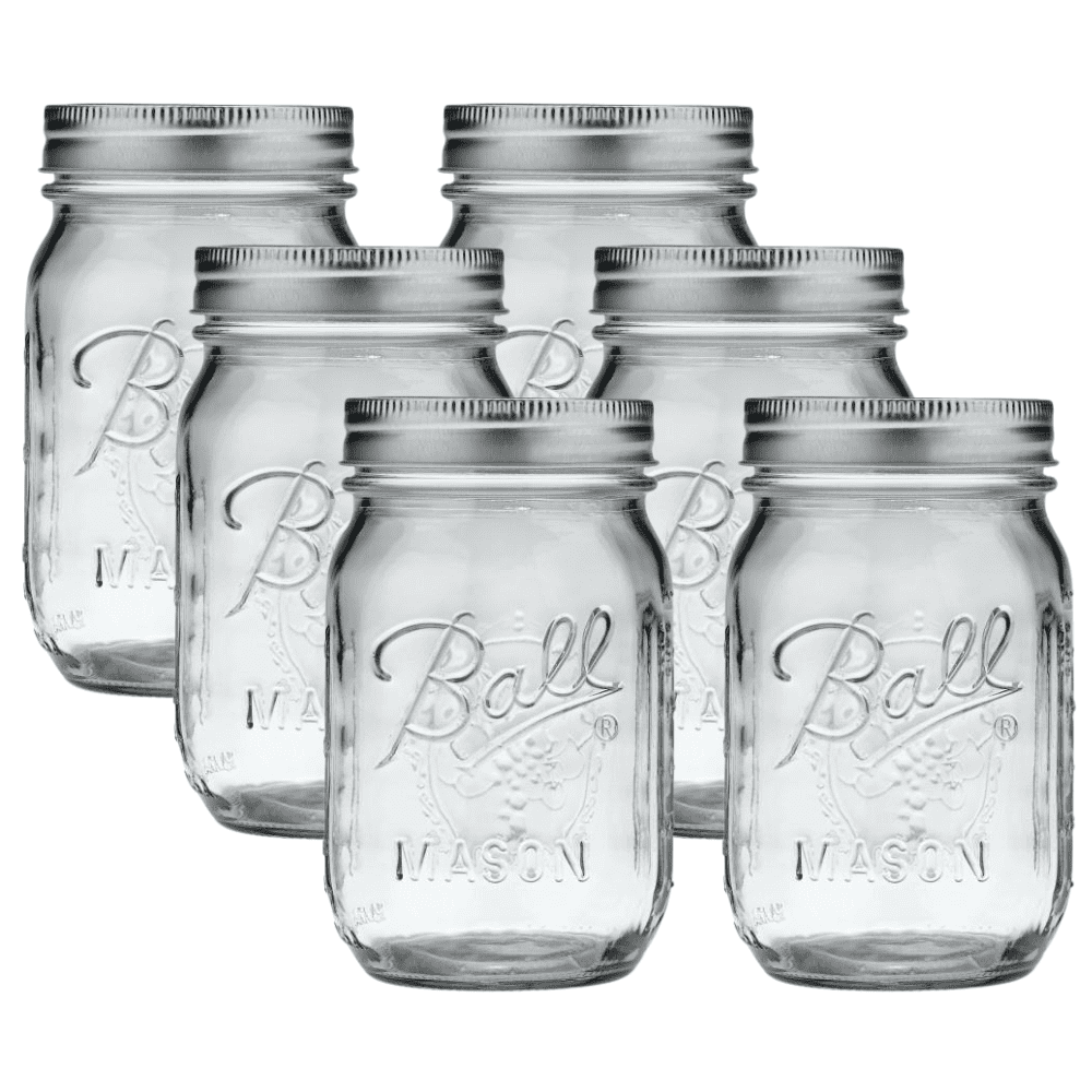 Ball Mason Jars Pint 16oz 48個セット　メイソンジャー Ball-Glass-Mason-Jar-Regular-