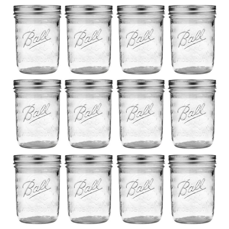 Ball Wide Mouth 12-Pack-Pint Glass BPA-free Reusable Canning Jar