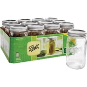 Ball, Glass Mason Jars with Lids & Bands, Wide Mouth, 32 oz, 12 Count