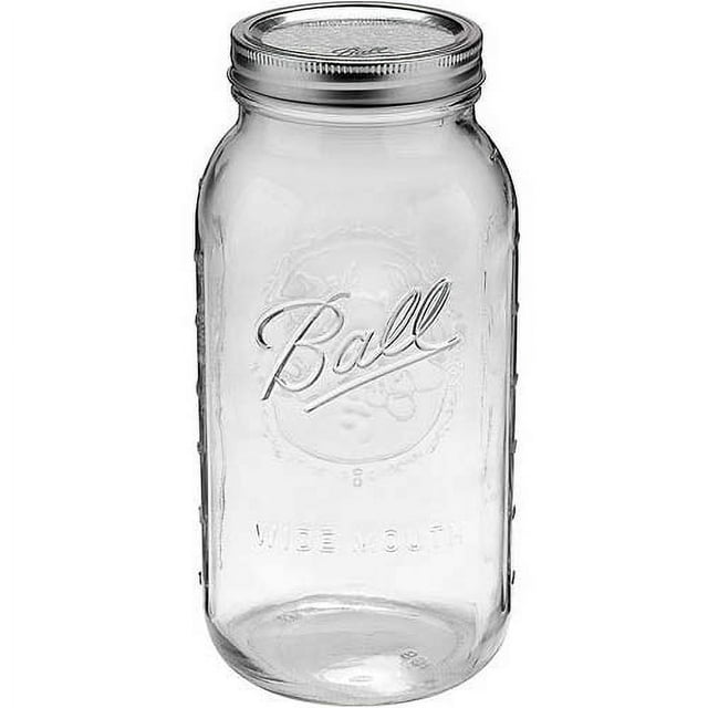Ball Glass Mason Jars with Lids & Bands, Wide Mouth, 64 oz, 6 Count