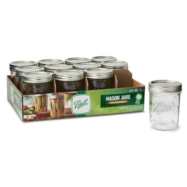 Ball® Wide Mouth Pint 16oz. Glass Mason Jars with Lids and Bands, 12 Count