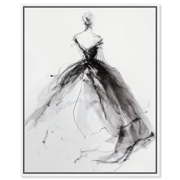 Ball Gown I Canvas Print Fashion Wall Art by Art Remedy, White Frame, 24 x 30