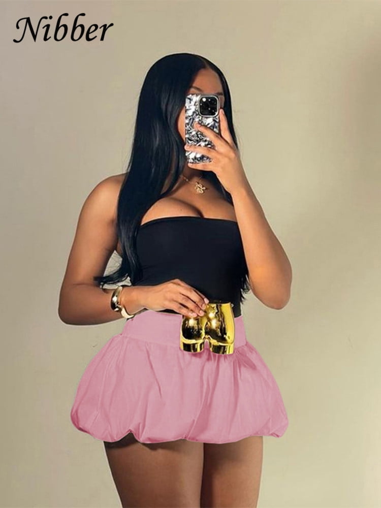 Ball Gown Skirts Women Y2K Hottie 2024 Summer Trend Midnight Waistband