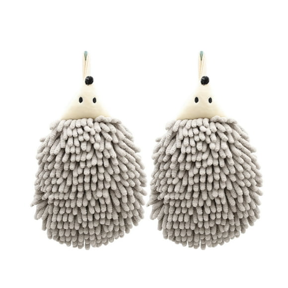 Ball Hand Towels (Set of 2) - Dry Your Hands Instantly and conveniently with This Creative Hand Towel Hedgehog Decorative Towels for Bathroom (Pack of 2, Gray)