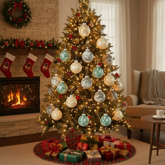 Ball Hanging Sand Imitation Porcelain Christmas Ball Set 8cm -9Pcs Holiday Tree Ornaments for Festive Decor JASKFLY