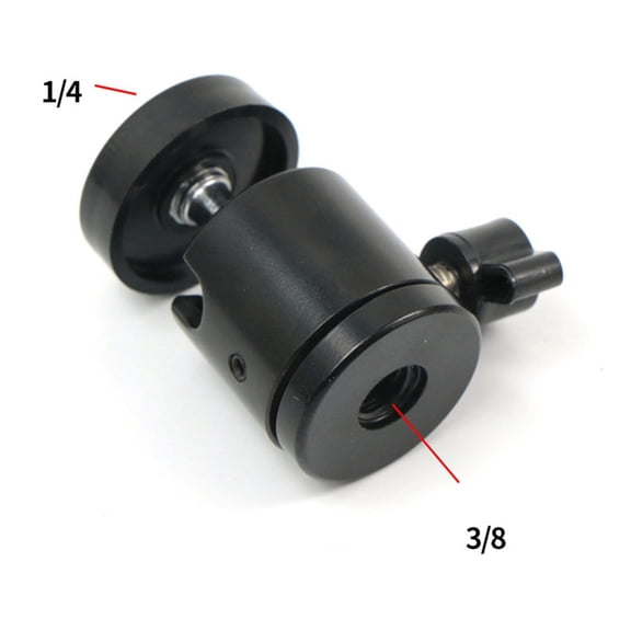 Ball Head Adapter Angle Adjustment 1/4 & 3/8 Screw for DSLR Camera Mic Stand