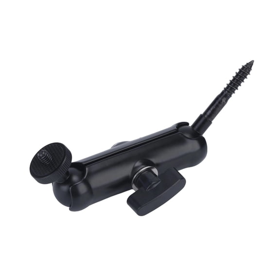 Ball Head Camera Mount Bracket for Trees with 1/4-20 Screw, Twist-In Wood Base, Outdoor Positioning Arm, Trail Use Hold
