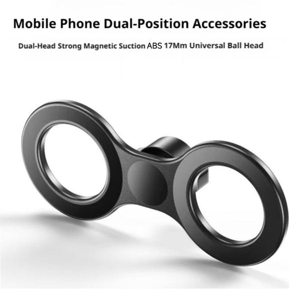 Ball Head Dual Phone Magnetic Mount, Strong Magnets, Universal Car Tripod Desk Stand Adapter for iPhone