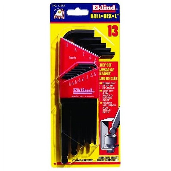 Ball-Hex-L Key Set, 13 Per Holder, Hex Ball, Inch, Long Arm | Bundle of 5 Sets