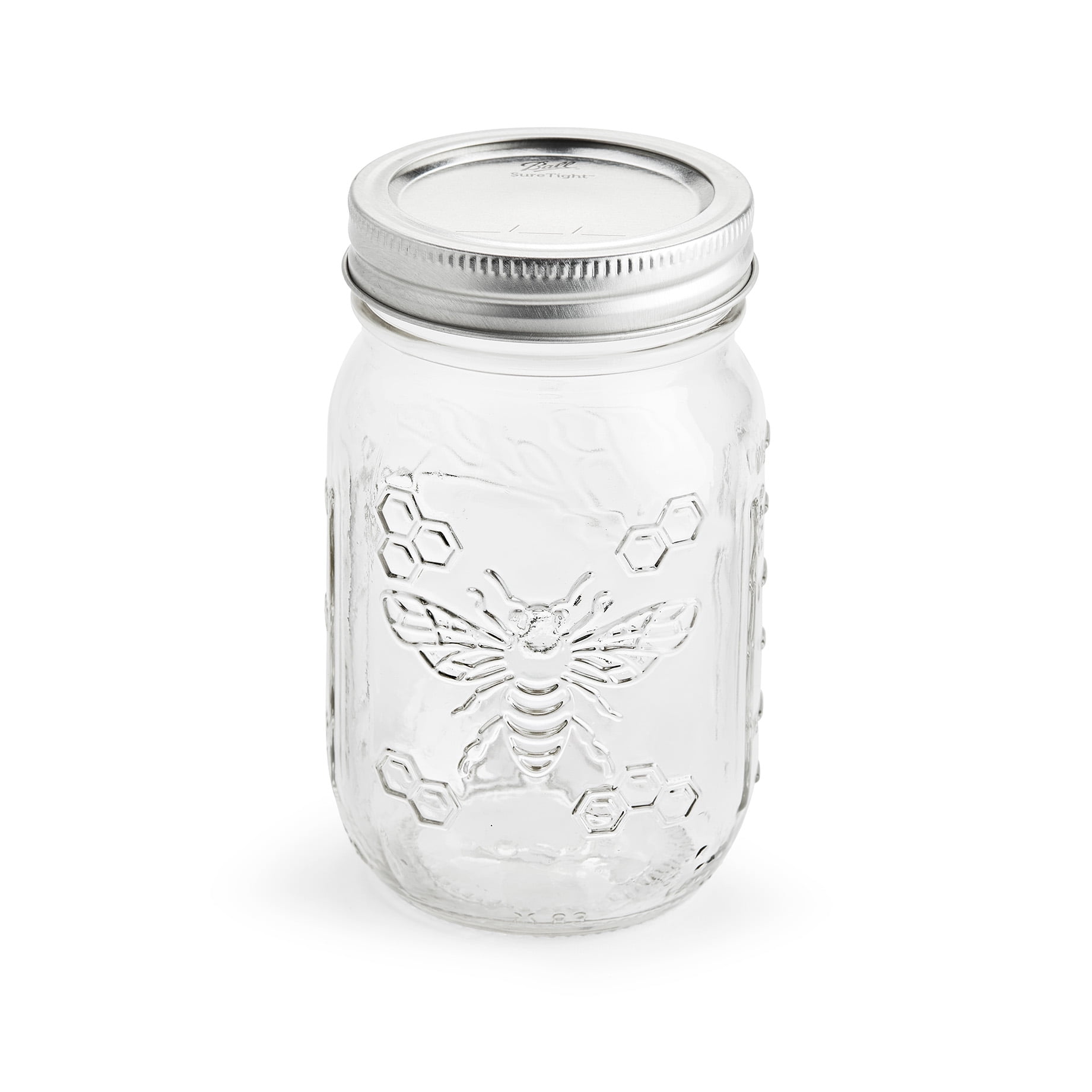 24-Pack 16oz Regular Mouth Canning Mason Jar Lids, Bands Clear Glass Jars
