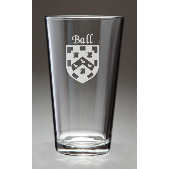 Ball Irish Coat of Arms Pint Glasses - Set of 4 (Sand Etched)