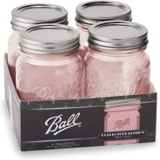 Ball Jar Rose Vintage Regular Mouth Quart Canning Jars, 4-Pack, 32 oz