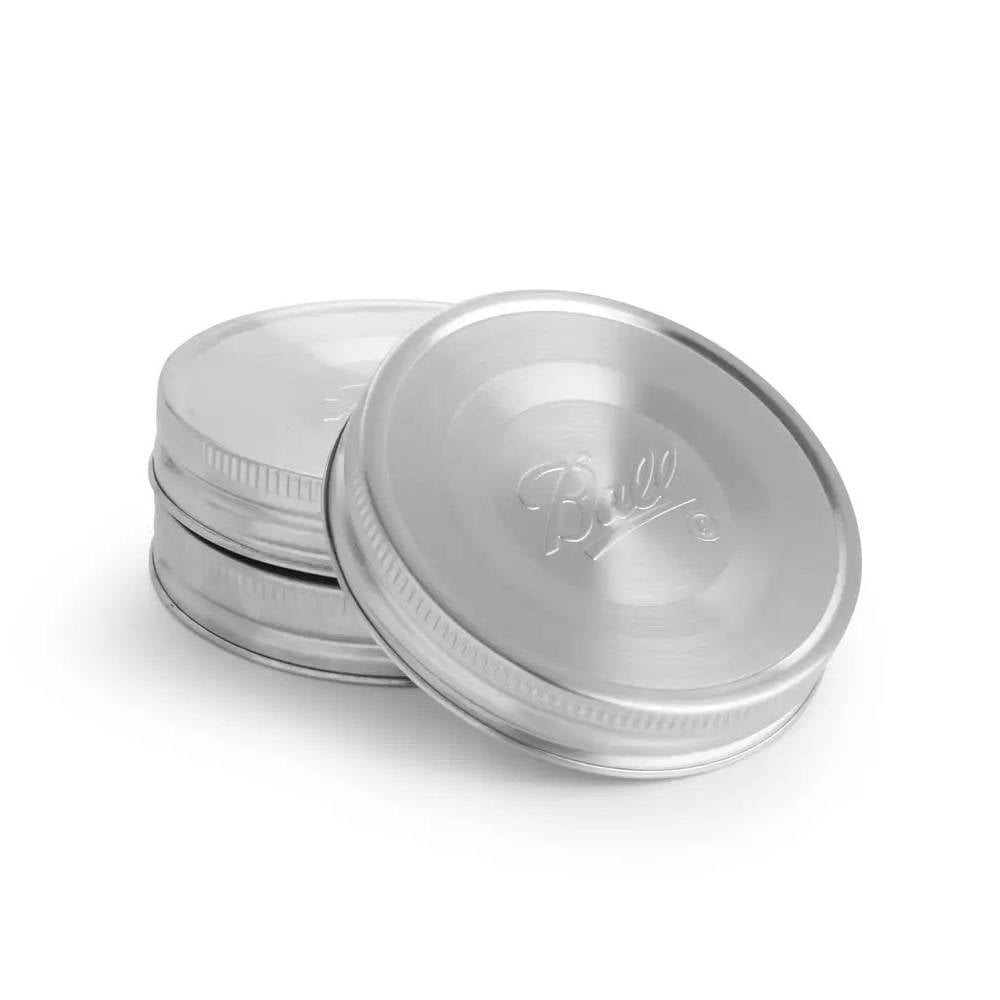 Ball® Jar Stainless Steel One-Piece Mason Jar Lids, Wide Mouth, 3-Pack