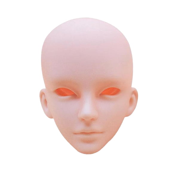 Ball Jointed Doll Head BJD Male Face Practice Makeup Blank Unfinished Plastic for DIY Collector 60cm Model