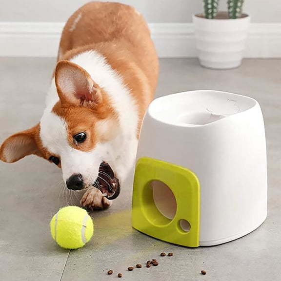 Ball Launcher for Dogs, Automatic Dog Ball Launcher, Interactive Dog Ball Thrower Toy with Ball for Small Medium Breeds, Indoor Outdoor Use, Green