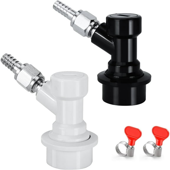 Ball Lock Keg Disconnect Quick Ball Lock Keg Fittings Ball Lock MFL Disconnect Flared 5/16 Gas 1/4 Liquid Barbed Stainless Swivel Nuts for Corny Keg Post for Homebrew with Clamps-1 pack